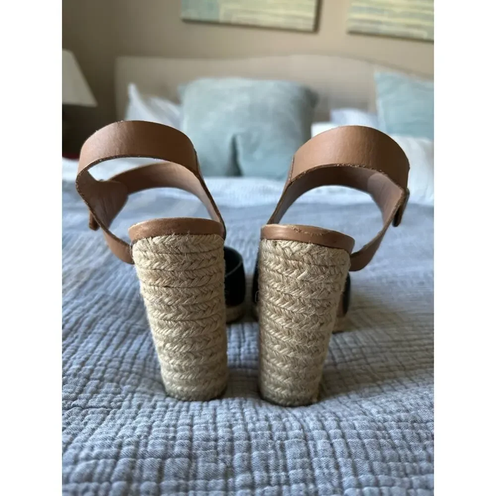 Loeffler Randall Neel Espadrille Pumps Block Heel Sandals Sz 7.5